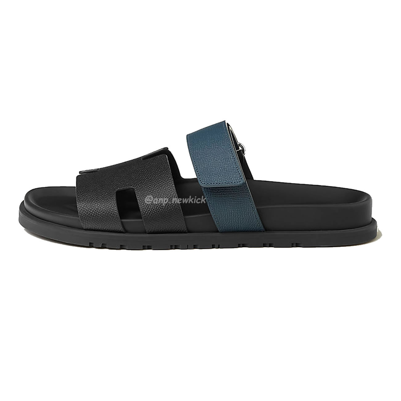 Hermes Chypre Sandal Noir Bleu Celeste (1) - www.newkick.vip